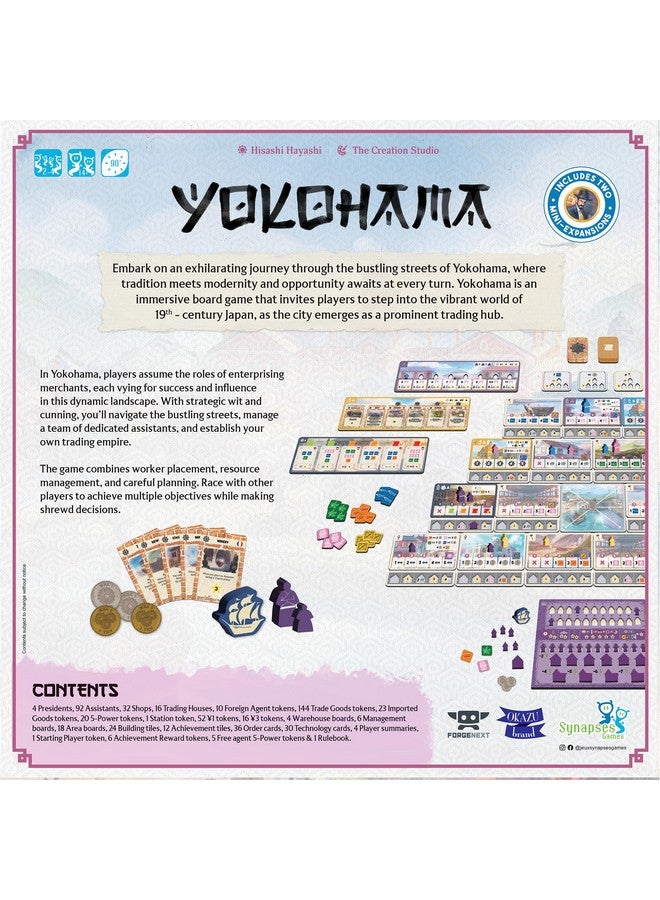 Synapses Games | Yokohama | Strategy Board Game | Worker Placement Set in Japan | 2 to 4 Players | 90 Minutes | Ages 14+ - Image 2