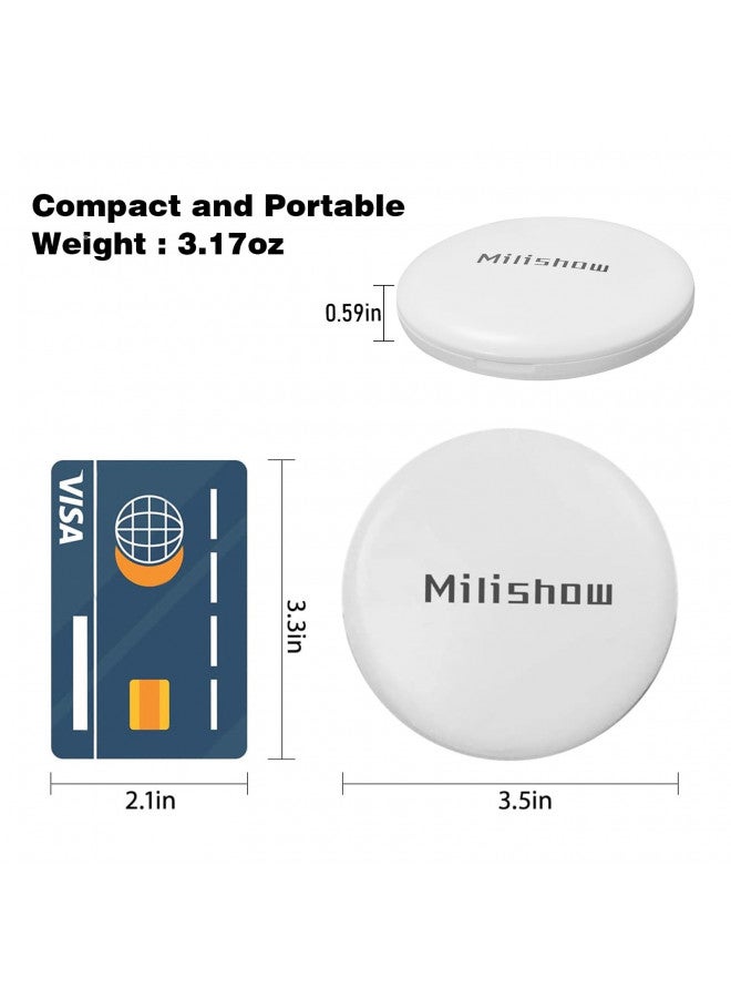 Milishow Milishow Compact Mirror with LED Light,1x/10x Magnifying Rechargeable Mirror,3.5in Pocket Mirror, Dimmable Travel Mirror for Purse,Pocket,Handheld 2-Sided Makeup Mirror (White 1Pack) - Image 4
