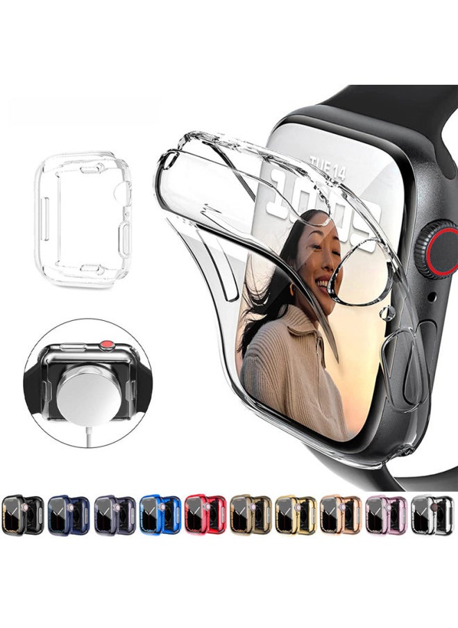 Generic - Hot Sale For Apple 7 Generation Watch Case Apple Watch7654321 Electroplated TPU All-inclusive Case-Color:Silver-Exterior Dimension:45mm Carton Packaging - Image 1