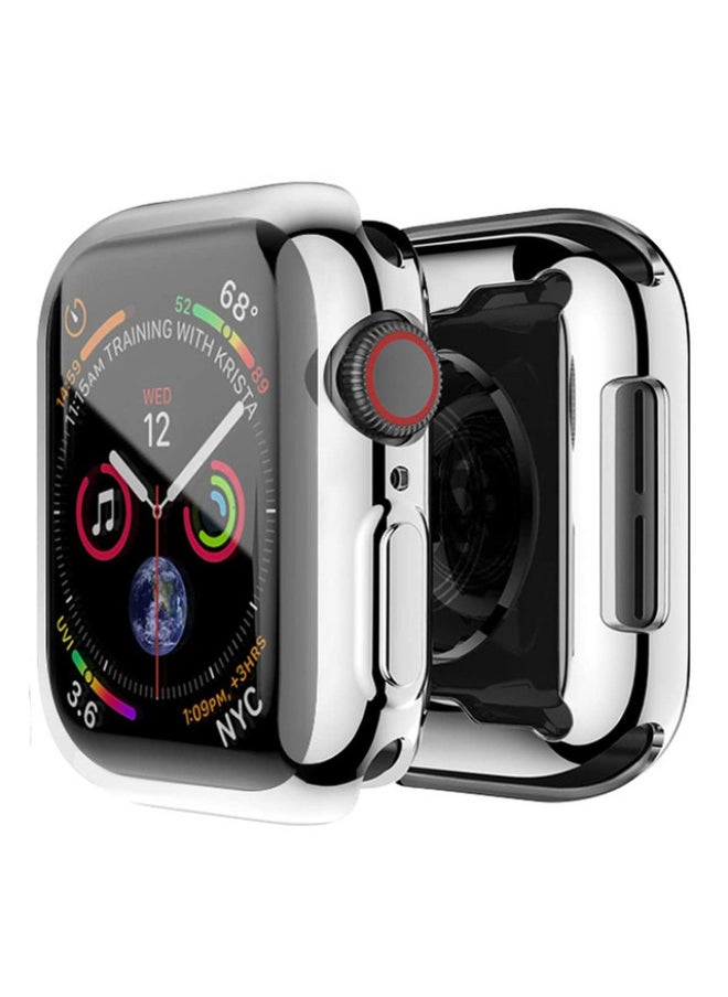 Generic - Hot Sale For Apple 7 Generation Watch Case Apple Watch7654321 Electroplated TPU All-inclusive Case-Color:Silver-Exterior Dimension:45mm Carton Packaging - Image 1