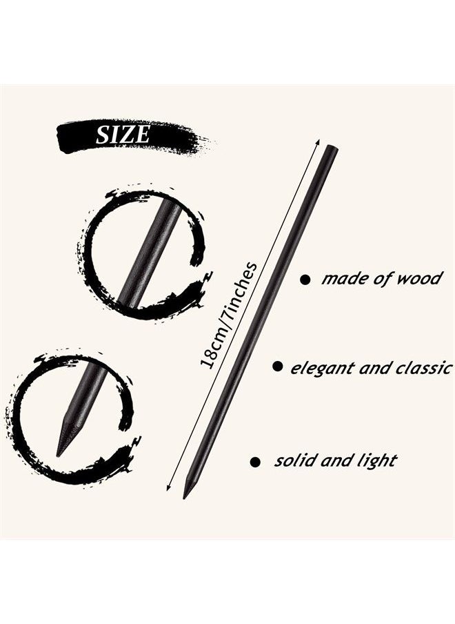 Chuangdi - 40 Pieces Vintage Wood Hair Sticks Pencil Hair Sticks Chopstick Hair Clip Long Hairpins, Chinese Hair Chopsticks for Women and Girls Bun Hairstyles Decorative Holder, Black - Image 1