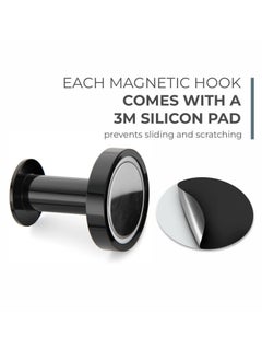 Y&D Set of 2 Strong Magnetic Hooks for Hanging Coats and Bags Magnet Heavy Duty Magnets Neodymium 52 Rare Earth Push Pin Style Hook Refrigerator Locker  - Image 3