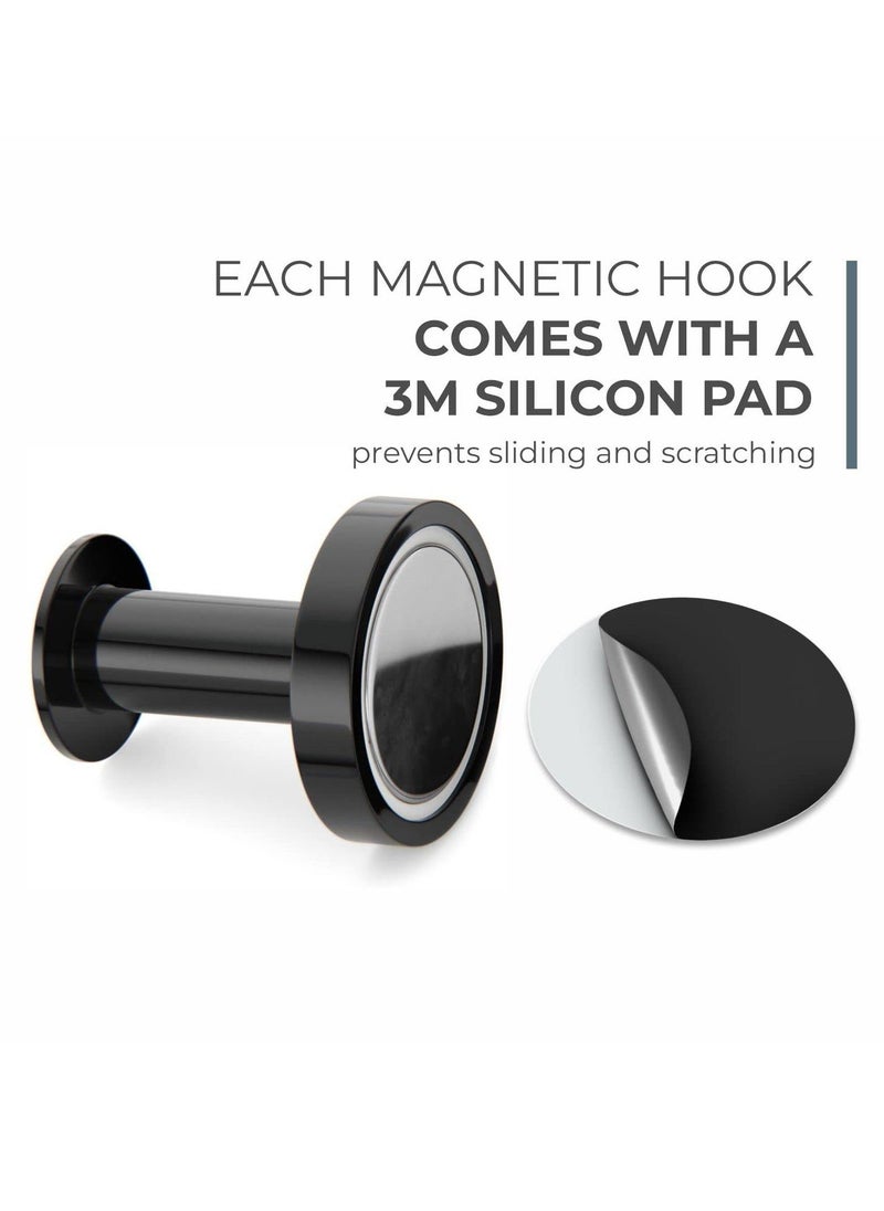 Y&D Set of 2 Strong Magnetic Hooks for Hanging Coats and Bags Magnet Heavy Duty Magnets Neodymium 52 Rare Earth Push Pin Style Hook Refrigerator Locker  - Image 3