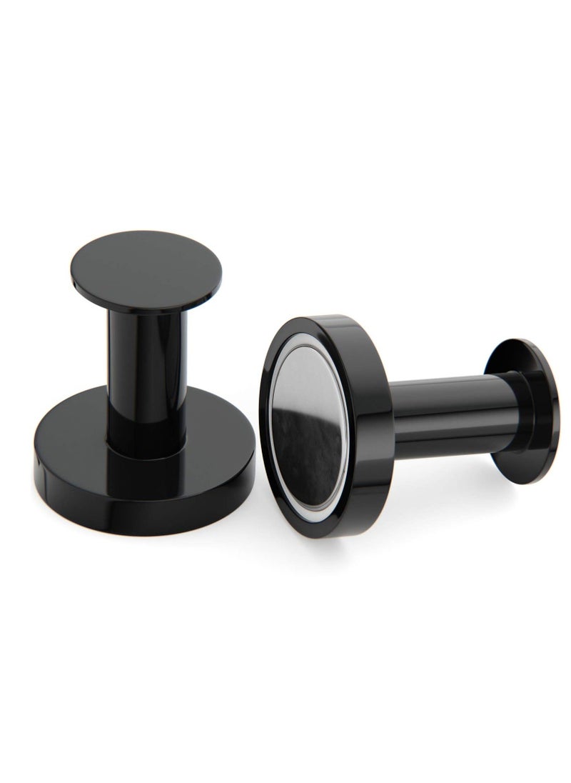Y&D Set of 2 Strong Magnetic Hooks for Hanging Coats and Bags Magnet Heavy Duty Magnets Neodymium 52 Rare Earth Push Pin Style Hook Refrigerator Locker  - Image 1