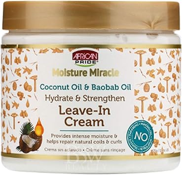 African Pride Moisture Miracle LeaveIn Conditioner LeaveIn Cream And Miracle 5 Essentail Oils For Hair To Strength Protect Set Coconut Oil Honey Chococlate Coconout Oil And Milk - Image 3