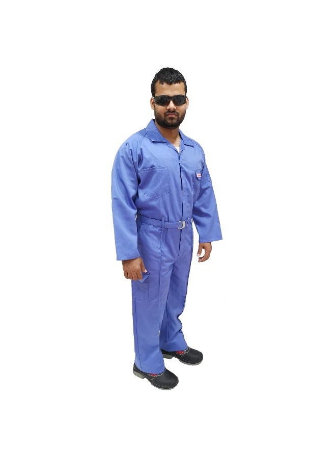 TAHA - Safety Protective Workwear Coverall - Twill Fabric, Full-Body Industrial Suit, Breathable Fabric for Construction & Hazardous Environments, Petrol Blue, Size-M - Image 1