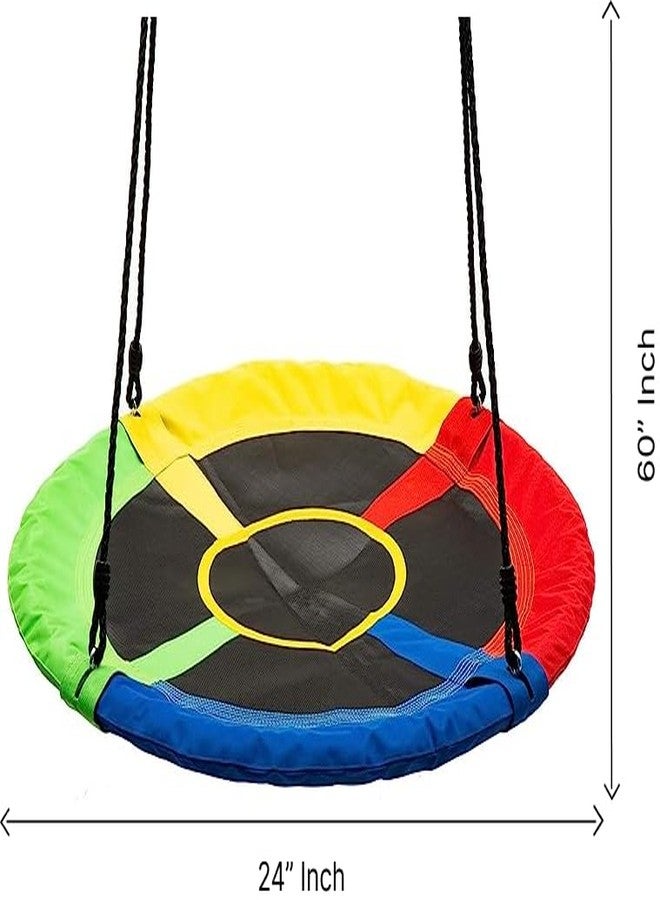 FEELING MALL Swing for Kids, Tree Hanging Straps Tree Swings for Kids Outdoor Swing,Tree Swing for Adults, Disc Swing (Rainbow, 24" Inch) - Image 2