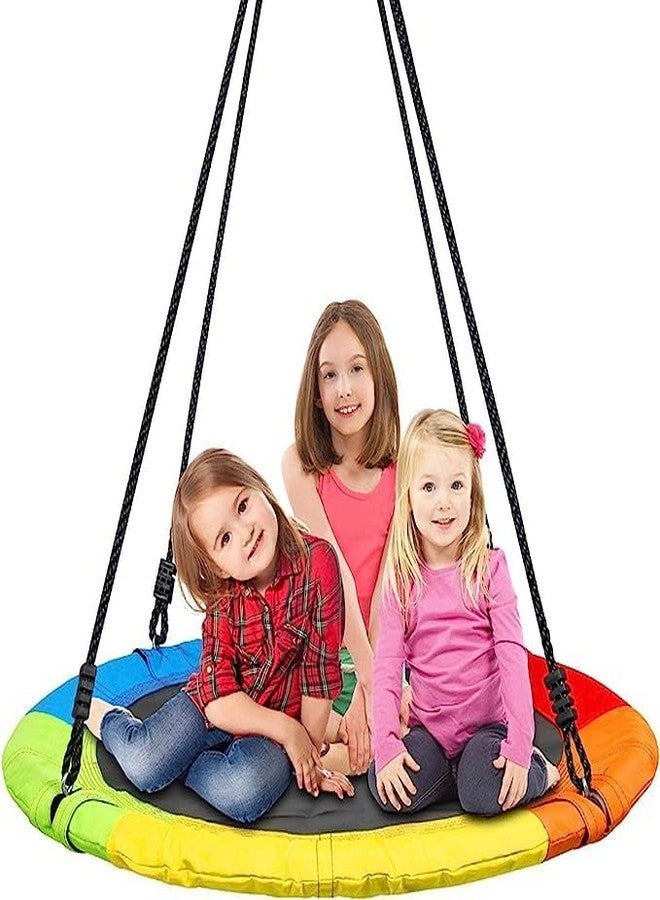 FEELING MALL Swing for Kids, Tree Hanging Straps Tree Swings for Kids Outdoor Swing,Tree Swing for Adults, Disc Swing (Rainbow, 24" Inch) - Image 1