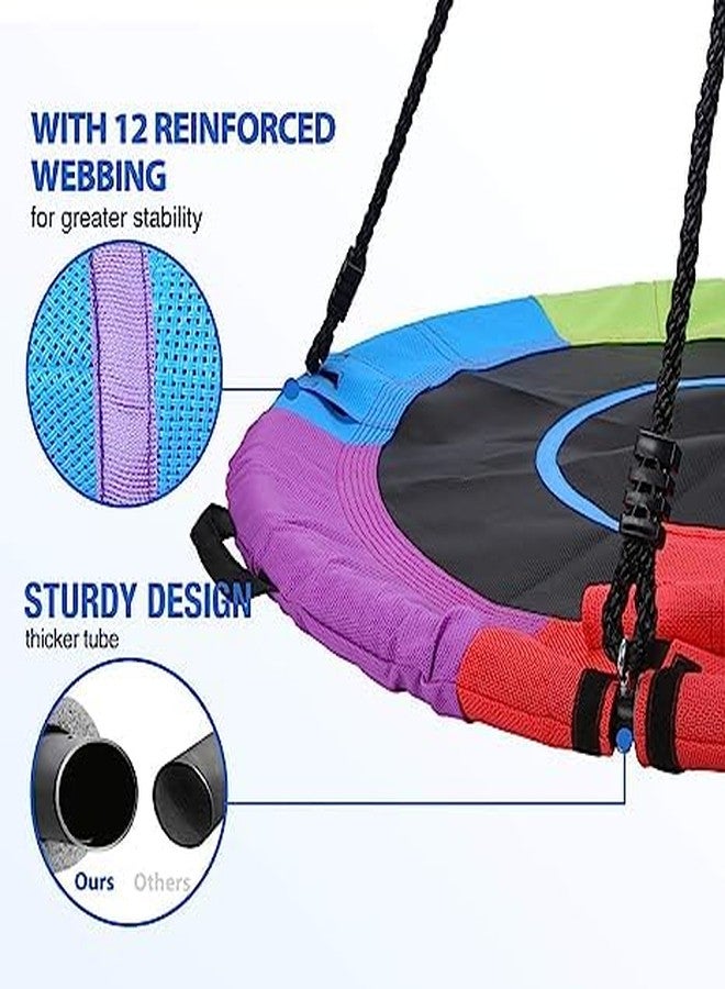 FEELING MALL Swing for Kids, Tree Hanging Straps Tree Swings for Kids Outdoor Swing,Tree Swing for Adults, Disc Swing (Rainbow, 24" Inch) - Image 5