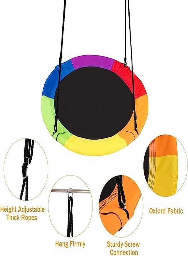FEELING MALL Swing for Kids, Tree Hanging Straps Tree Swings for Kids Outdoor Swing,Tree Swing for Adults, Disc Swing (Rainbow, 24" Inch) - Image 4