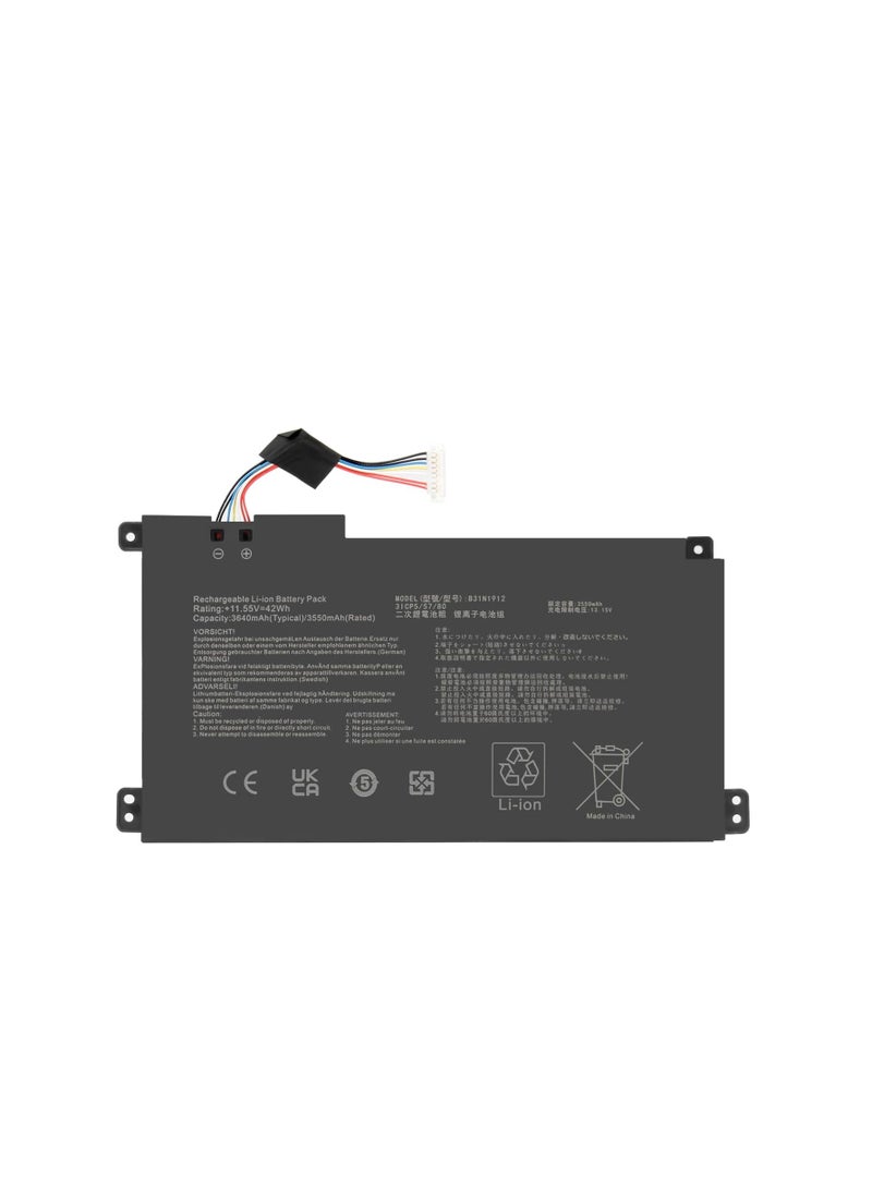Terabyte بطارية بديلة B31N1912 C31N1912 لجهاز Go 14 E410M E410MA GO 15 E510 E510M E510MA E410KA E510KA L410MA L510MA F414MA R522MA E410KA-EKA 0377WS EE410KA-EK037TS E410MA-BV1312WS E510MA-EJ614 11.55V - Image 1