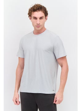 Men Round Neck Short Sleeves Textured T-Shirt, Light Grey - pzsku/Z23733BF306DCB58198D6Z/45/_/1737641909/6e6e71cb-0106-48de-b7dd-a2510797ad85