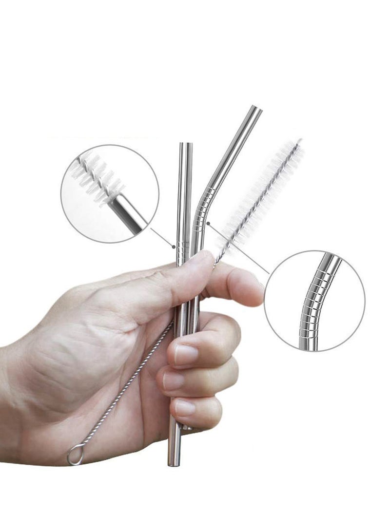 NATUCE 8PCS Camping Cutlery Utensils, Camping Outdoor Utensils, Portable Travel tableware, Stainless Steel Lightweight Cutlery Set, Fork, Spoon, Tea Spoon, Knife, Metal Straws and Brush  - Image 3