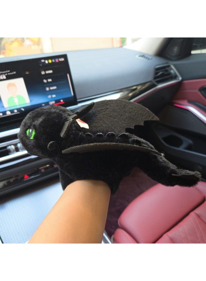 Car Decorative Dragonfly Pendant Motorcycle Toy Doll Snap Ring Boys Gift Vehicle Mounted Plushie Multi Functional PP Cotton Filled-Specifications:Black Little Dragon-Snap Ring  - Image 1