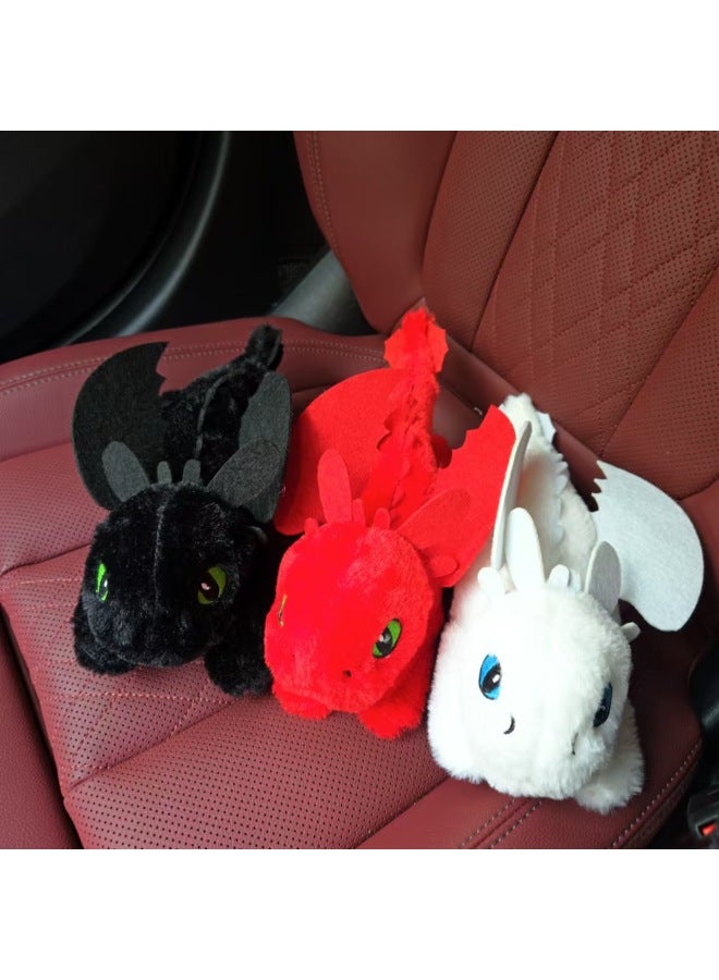Car Decorative Dragonfly Pendant Motorcycle Toy Doll Snap Ring Boys Gift Vehicle Mounted Plushie Multi Functional PP Cotton Filled-Specifications:Black Little Dragon-Snap Ring  - Image 4
