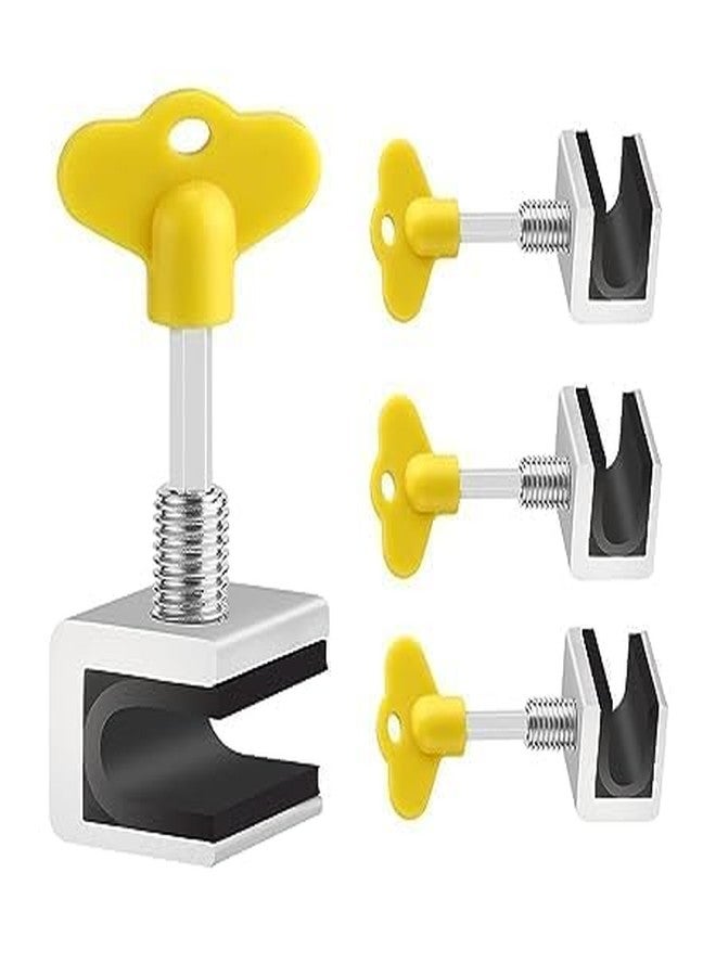 GRILL BUMP Sliding Window Locks,Baby Safety Lock // Security Window Lock Aluminum with Key // Window Stoppers for Slide Door // Adjustable Security Locks for Kids Room Hung Windows (4PC Window Lock) - Image 1