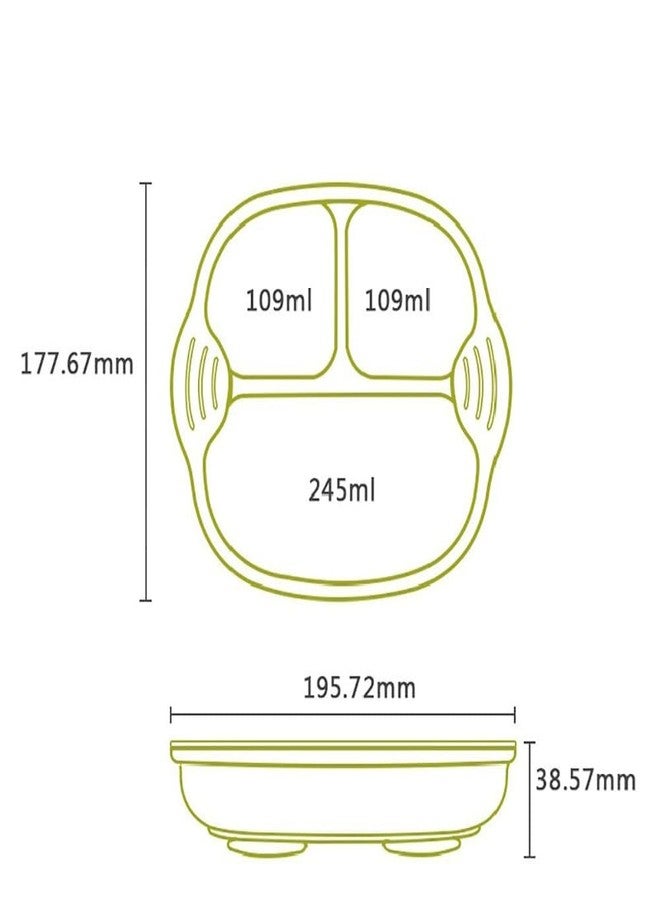 NAIDEV Unbreakable Silicone Baby and Toddler Plate,3 Divided Sections for Portion Control, Microwave & Dishwasher Safe,Non-Slip, Food-Grade Plate for Self-Feeding,Ideal for Baby-Led Weaning. - Image 2
