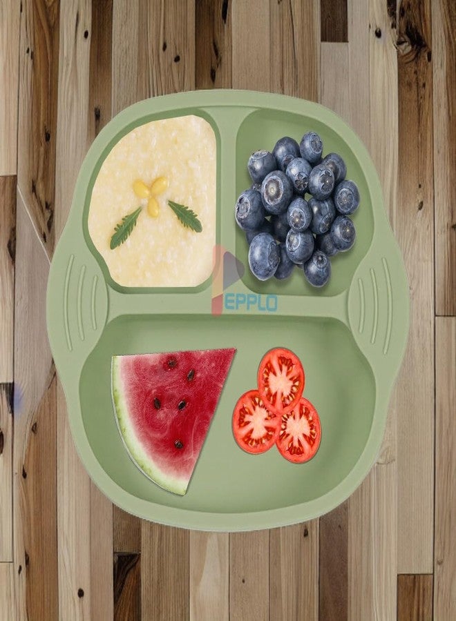 NAIDEV Unbreakable Silicone Baby and Toddler Plate,3 Divided Sections for Portion Control, Microwave & Dishwasher Safe,Non-Slip, Food-Grade Plate for Self-Feeding,Ideal for Baby-Led Weaning. - Image 5