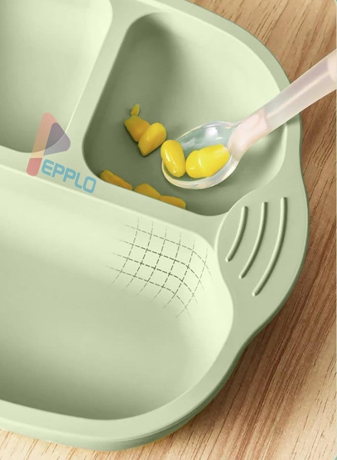NAIDEV Unbreakable Silicone Baby and Toddler Plate,3 Divided Sections for Portion Control, Microwave & Dishwasher Safe,Non-Slip, Food-Grade Plate for Self-Feeding,Ideal for Baby-Led Weaning. - Image 4