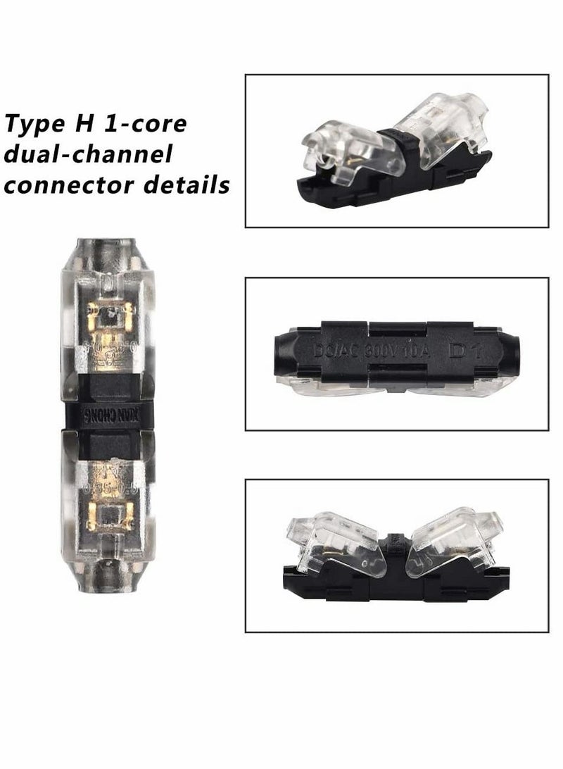 SYOSI Connectors, H Tap, Low Voltage Electrical Quick Splice, Wire Connectors, Solderless Without Stripping, Suitable for 20-22 AWG Electrical Wire Connection (12Pcs) - Image 3
