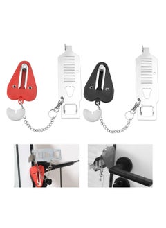 2 Pack Portable Heavy Duty Door Lock for Extra Privacy & Security - Ideal for Home, Apartment, Travel & School - Prevent Unauthorized Entry (B)