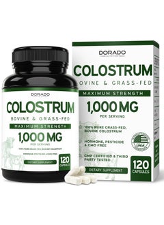 DORADO NUTRITION Colostrum Supplement (120 Count) 1000mg Per Serving (Bovine Colostrum Capsules from First Milking Only, Std. to Contain 20% IgG Immunoglobulins) - Grass Fed, No Fillers, Third Party Tested - USA Made  - Image 1