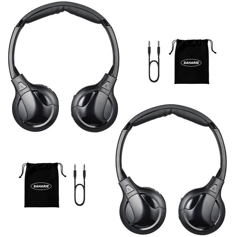 SAHARIE IR Headphones for Car DVD Universal Infrared Headphones 2 Channel Wireless for Honda Odyssey Rear Entertainment System 2 Pack - Image 2