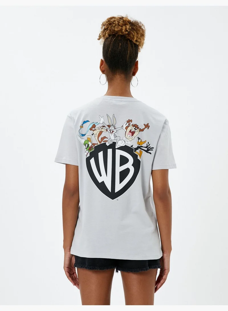 KOTON Short Sleeve Crew Neck Printed Licensed Bugs Bunny T-Shirt