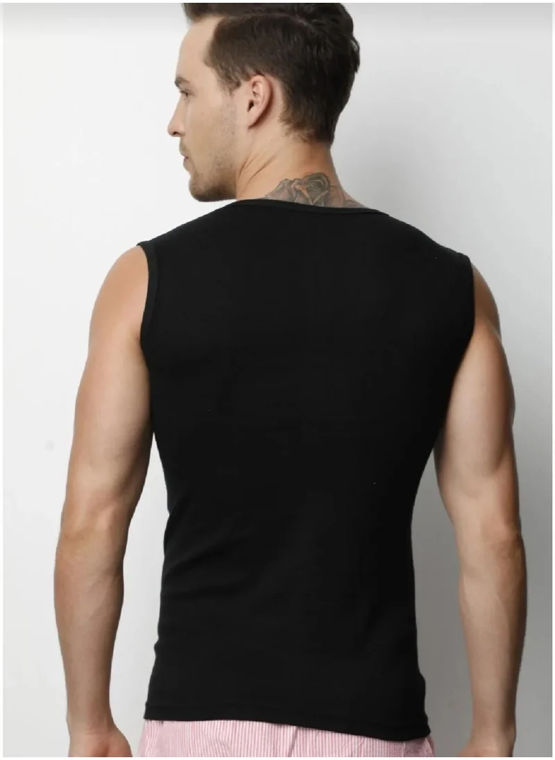 DONEX Lycra Cotton Rib 0 Sleeve Round Neck Men's Undershirt