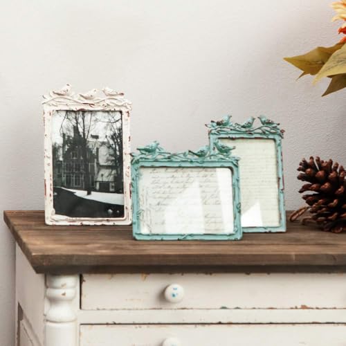 SOFFEE DESIGN Vintage 3.5x5 in Picture Frame Distressed Birds Farmhouse Tabletop Photo Frame for Wooden Home Decor, Vertical Display Retro, Green - Image 5