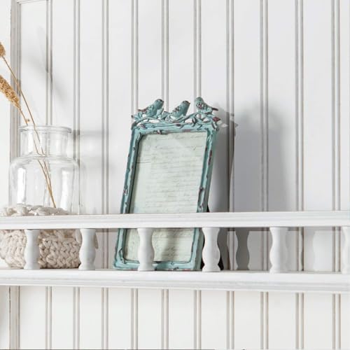 SOFFEE DESIGN Vintage 3.5x5 in Picture Frame Distressed Birds Farmhouse Tabletop Photo Frame for Wooden Home Decor, Vertical Display Retro, Green - Image 4