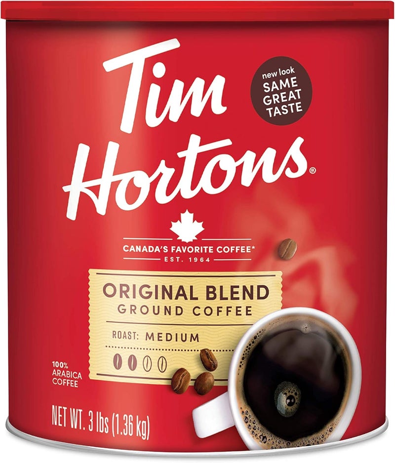 Tim Hortons قهوة تيم هورتونز الأصلية متوسطة التحميص مطحونة - علبة 48 أونصة - Image 1