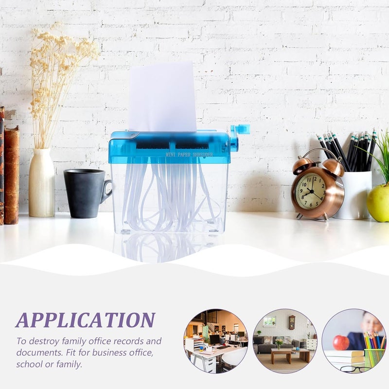 Manual Paper Shredder A6 Small Desktop Wear-Resistant Hand Crank Shredder for Home Office School Documents - Image 5