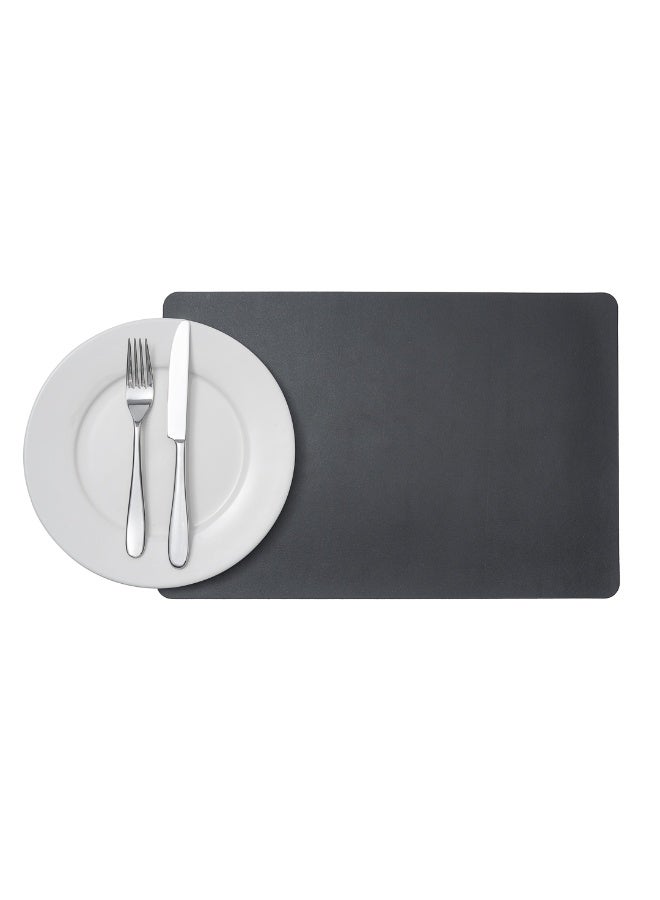 Restaurantware 17.7 x 12 Inch Rectangle Placemats, Set Of 6 Embossed Dining Table Placemats - Waterproof, Easy To Clean, Black Vinyl Kitchen Table Mats, Non-Slip Surface, Durable - Image 2