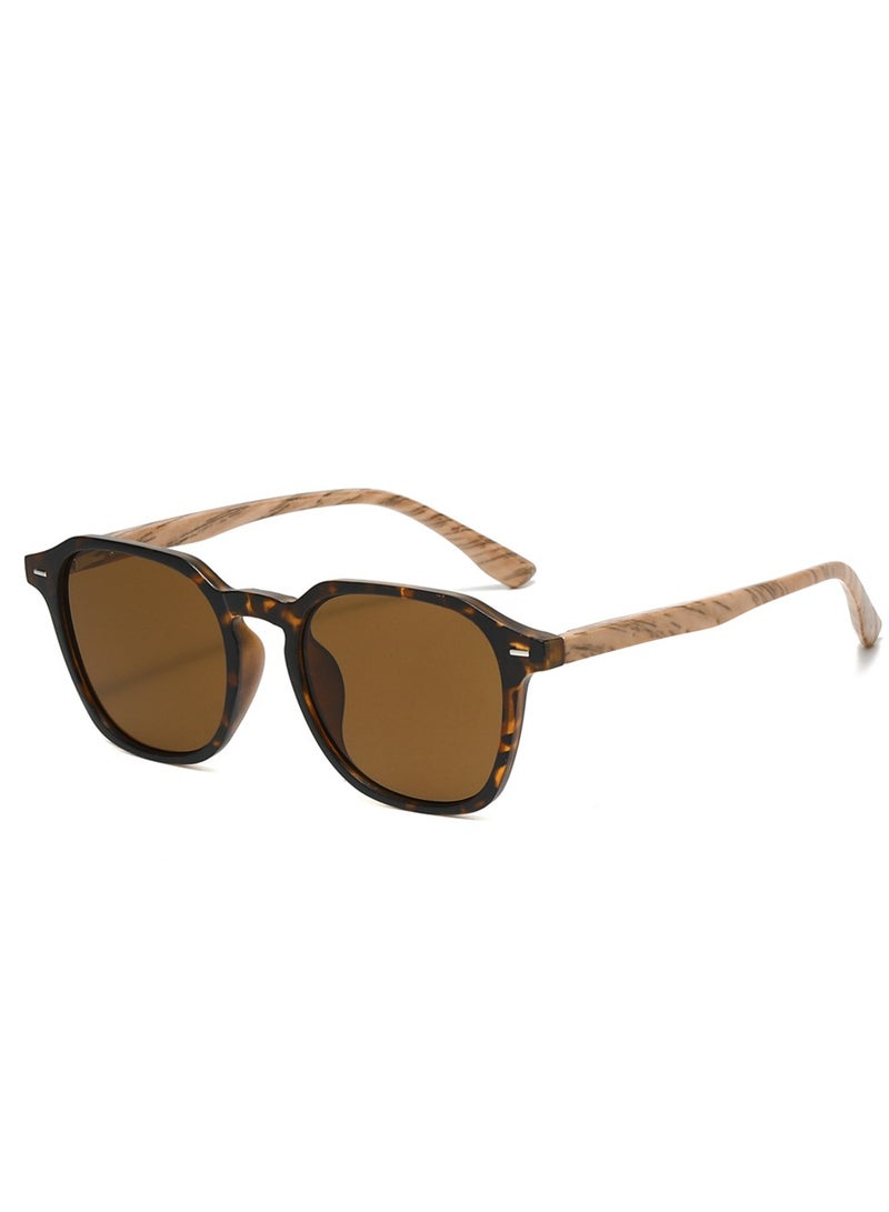 general Fashion Sunglasses Uv400 Protection Retro Men Women Travel Style Light Imitation Wood Grain Fashion Wood Grain Series Sunglasses - Image 1