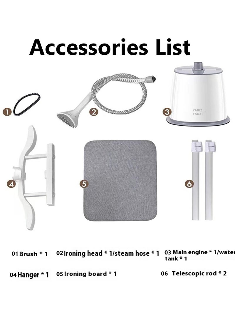 XiuWoo Powerful Garment Steamer Upright, 5 Steam Level Heavy Duty Clothes Steamer With With Ironing Board, And Hangers, 43 G/min Continuous Steam Rate, 2000w, 2.5l Water Tank, Suitable For All Fabrics, Grey  - Image 2