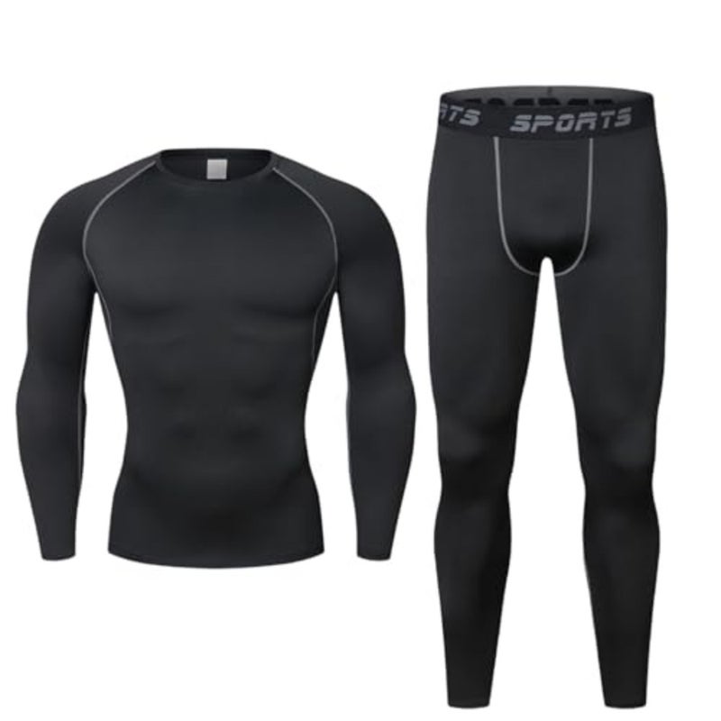 Men's Fleece Lined Thermal Underwear Set Skin-Friendly for Better Health No Lint or Fade for Workout, Skiing, Running, Hiking for Any Occasion in Daily Life by YILIMA - Image 1