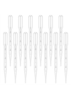 Pasteur Pipettes 3ml, Disposable Plastic Transfer Pipette Dropper Graduated Calibrated Lab Pipettes for Science Laboratory, Experiment, Make up Tool