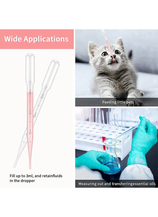 Generic - Pasteur Pipettes 3ml, Disposable Plastic Transfer Pipette Dropper Graduated Calibrated Lab Pipettes for Science Laboratory, Experiment, Make up Tool - Image 1