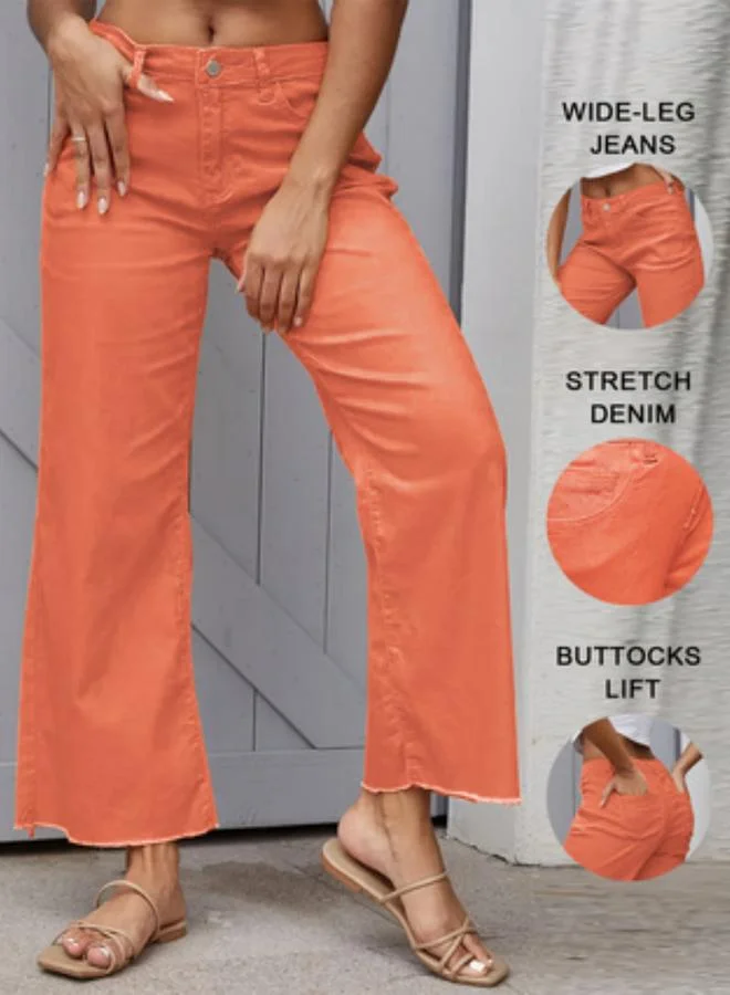 Take Two  Women Mid Rise Raw EdgeWide Leg Jeans for Women | Best Price UAE