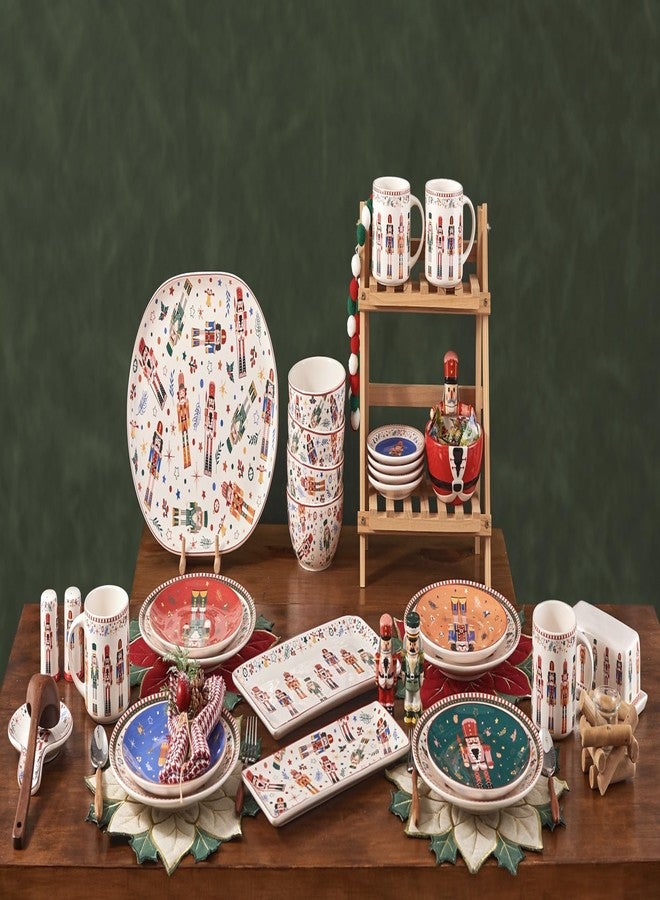 Bico Christmas Soldier Ceramic Rectangular Serving Platters Set of 2, 14 Inch, Microwave & Dishwasher Safe, Large and Medium Platters for Appetizers, Cheese, Salad, Pasta - Image 5