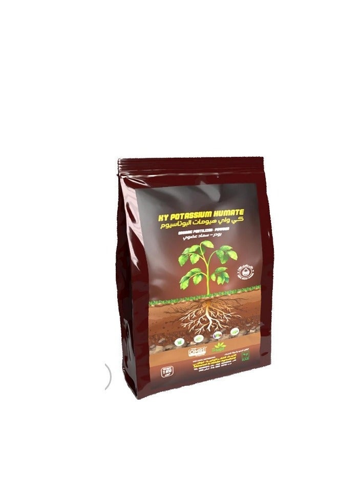 كيه واي مسحوق سماد عضوي من البوتاسيوم هيومات (حمض الهيوميك) 1 كجم