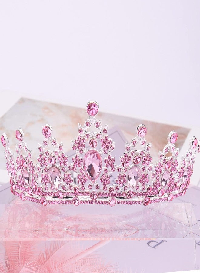 Didder Pink Crystal Tiaras for Women, Princess Crown with Comb Wedding Tiaras and Crowns for Women Tiaras for Girls Birthday Party Hair Accessories Bride Headband Bride for Prom Christmas - Image 2