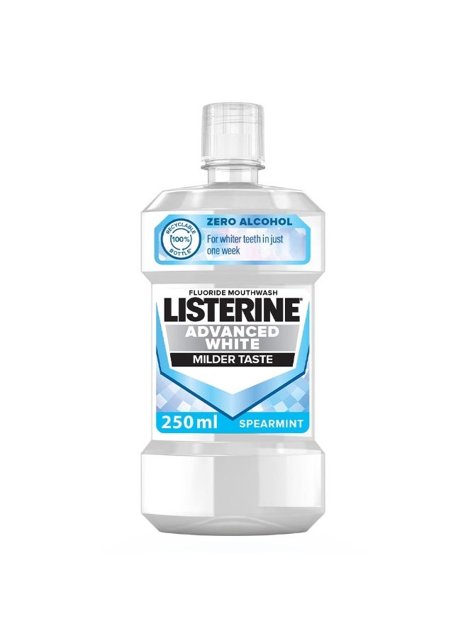 غسول فم متقدم أبيض بدون كحول، طعم أخف، نكهة نعناع، 250 مل