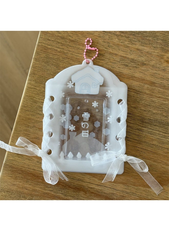 NIBEMINENT 1 - Piece Dreamy Lace Strap Marine Life Kpop Photo Card Holder Pendant Key Chain ID Badge Holder ID Card Holder Photo Card Protector for School ID Office ID Access Card for Women Girls - Image 1