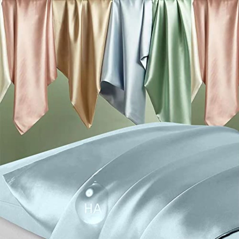 Silk Pillow Cases 2 Pack, Mulberry Silk Pillowcases Set of 2, Smooth, Anti Acne, Beauty Sleep, Both Sides Natural Silk Sat Pillow Cases for Women 2 Pack with Zipper for Gift - Image 2