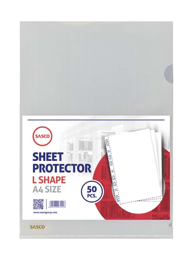 sasco Sasco Pack of 50 A4 Plastic File L-shape - 180 Mic.