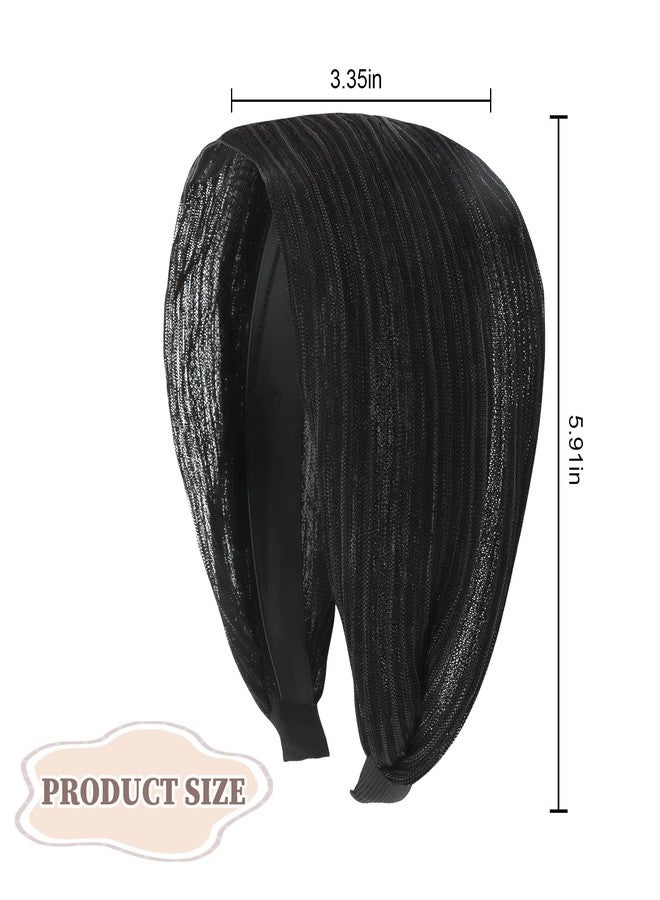 ACO-UINT Black Headband for Women, Wide Headband Thick Headbands with Teeth, Large Head Bands for Women's Hair Fashion Hairbands Hair Accessories for Women Girls - Image 2