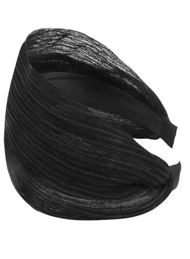 ACO-UINT Black Headband for Women, Wide Headband Thick Headbands with Teeth, Large Head Bands for Women's Hair Fashion Hairbands Hair Accessories for Women Girls - Image 1