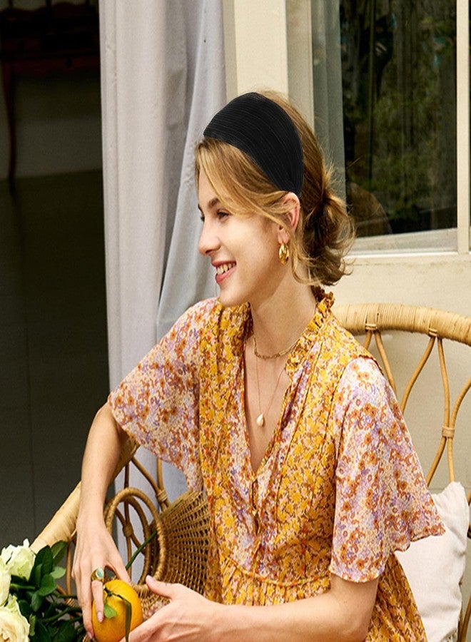 ACO-UINT Black Headband for Women, Wide Headband Thick Headbands with Teeth, Large Head Bands for Women's Hair Fashion Hairbands Hair Accessories for Women Girls - Image 5